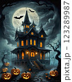 不気味なハロウィーン 123289987