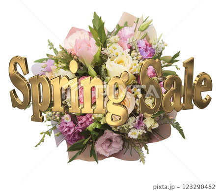 3DCG文字「Spring Sale（スプリングセール）」 123290482