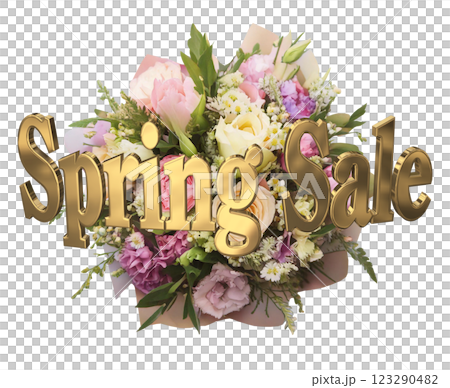 3DCG文字「Spring Sale（スプリングセール）」 123290482