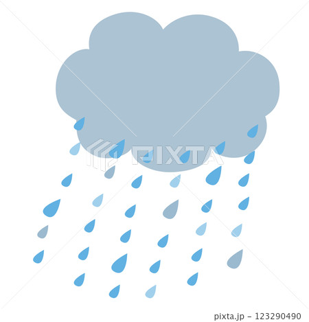 シンプルな雨雲のイラスト 123290490