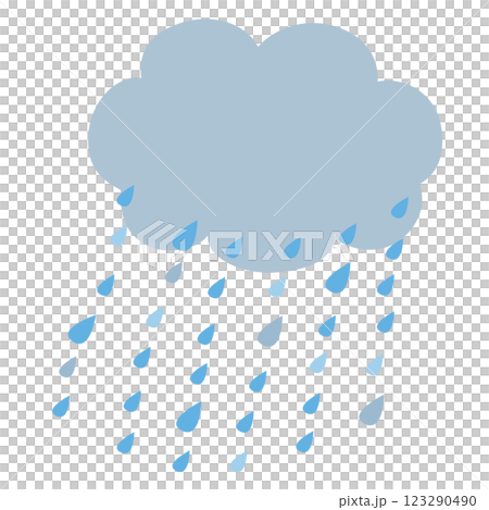 シンプルな雨雲のイラスト 123290490
