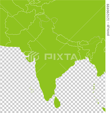インドとパキスタン周辺の地図、ナチュラルな色 123290499