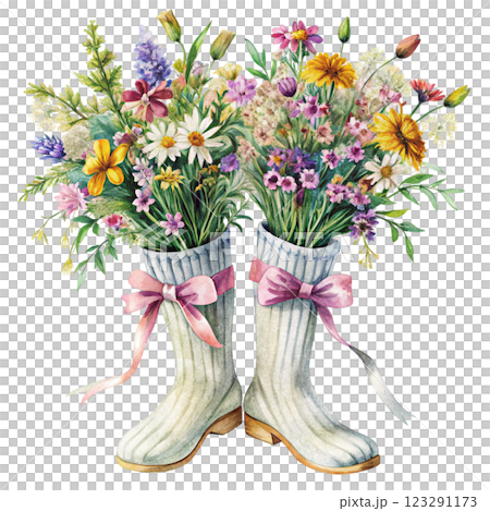 Socks Flowers Clipart Watercolor Socks Flowers Clipart Watercolor 123291173