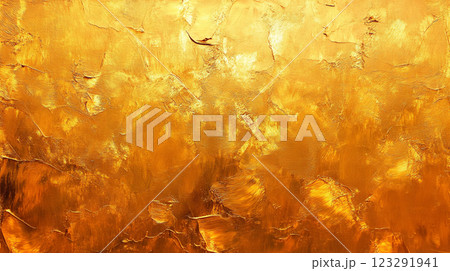 Gleaming golden surface with textured brushstrokes, evokes warmth and luxury, perfect for adding a touch of elegance to any backdrop. 123291941