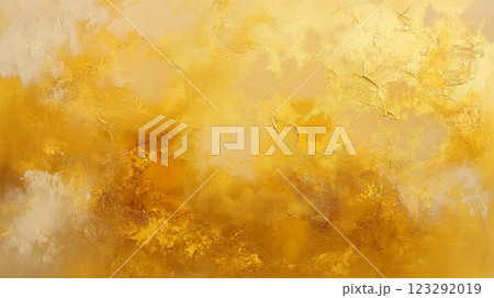 An abstract painting featuring an array of gold and yellow hues, creating a sense of warmth and a luxurious, shimmering texture. An abstract painting featuring an array of gold and yellow hues, creating a sense of warmth and a luxurious, shimmering texture. 123292019