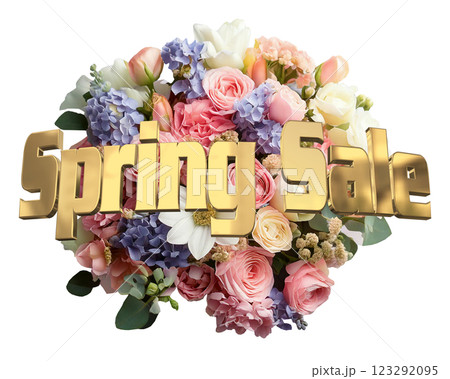 3DCG文字「Spring Sale（スプリングセール）」 123292095