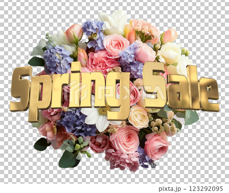 3DCG文字「Spring Sale（スプリングセール）」 123292095