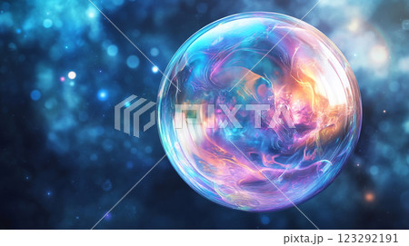 Ethereal Sphere: A mesmerizing orb of swirling blues, pinks, and golds against a starlit cosmic backdrop, evoking wonder and the vastness of space. Ethereal Sphere: A mesmerizing orb of swirling blues, pinks, and golds against a starlit cosmic backdrop, evoking wonder and the vastness of space. 123292191