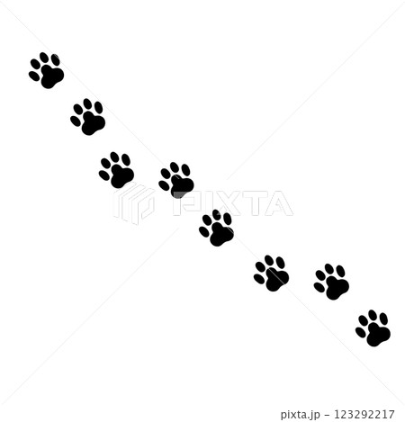 可愛い肉球の足跡 背景素材 可愛い肉球の足跡 背景素材 123292217