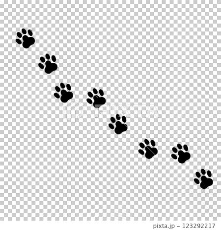 可愛い肉球の足跡 背景素材 可愛い肉球の足跡 背景素材 123292217