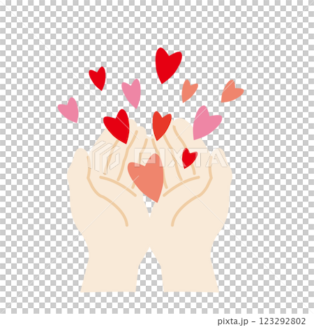 Palm and many hearts 123292802