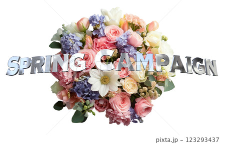 3DCG文字「Spring Campaign（スプリングキャンペーン）」 123293437