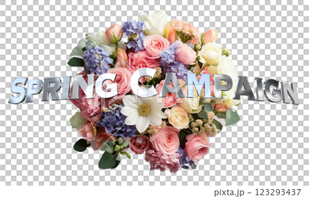 3DCG文字「Spring Campaign（スプリングキャンペーン）」 123293437