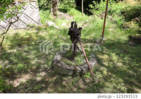 兵庫県丹波市高山寺境内にある井戸くみポンプ 兵庫県丹波市高山寺境内にある井戸くみポンプ 123293513