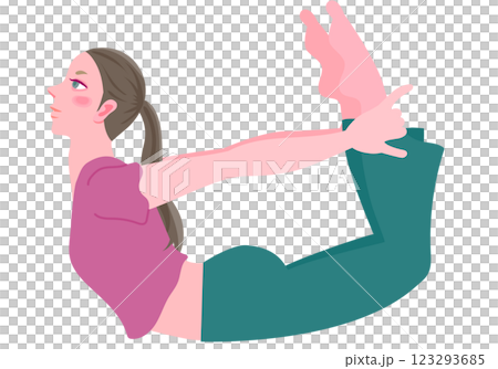 做瑜伽弓姿勢的女人 做瑜伽弓姿勢的女人 123293685