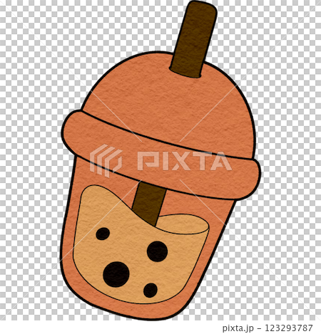 The illustration of a bubble tea 123293787