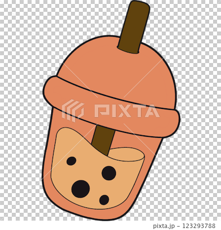 The illustration of a bubble tea 123293788