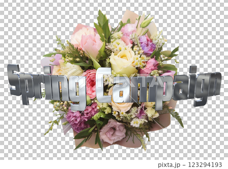 3DCG文字「Spring Campaign（スプリングキャンペーン）」 123294193