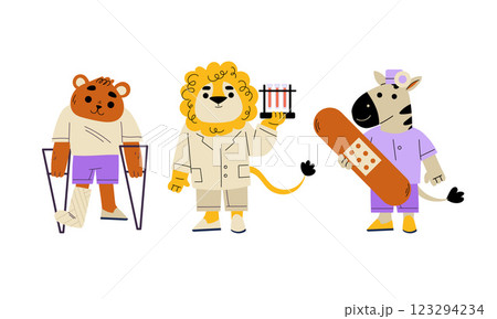 Animal Doctor Character Work in Hospital Vector Set Animal Doctor Character Work in Hospital Vector Set 123294234