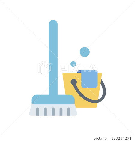 モップとバケツ モップとバケツ 123294271