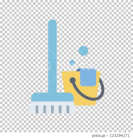 モップとバケツ モップとバケツ 123294271