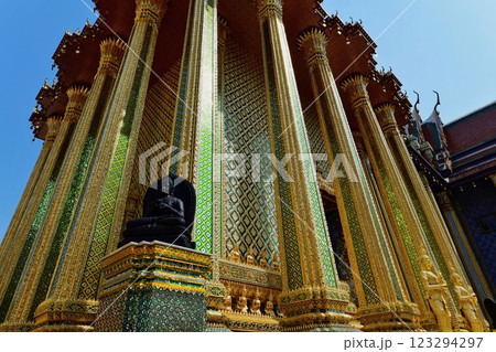 the golden pagoda with the sky 123294297