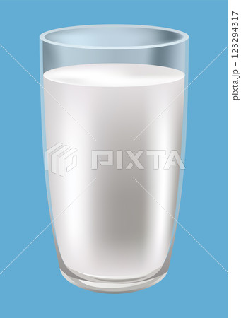 Glass of milk. Protein rich dairy product. Transparent photo realistic vector illustration Glass of milk. Protein rich dairy product. Transparent photo realistic vector illustration 123294317
