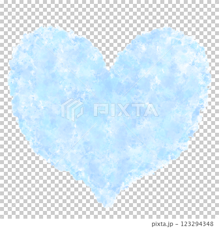 Big blue heart drawn with watercolor pencil Big blue heart drawn with watercolor pencil 123294348