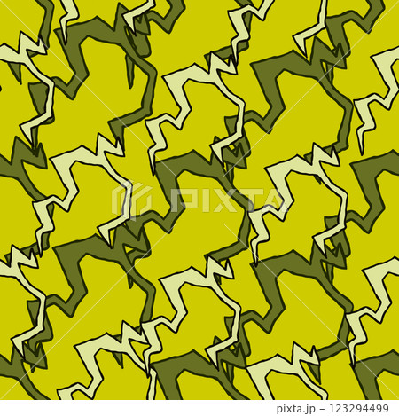 Abstract zigzag pattern with green and yellow tones geometric modern design, chaotic lines Abstract zigzag pattern with green and yellow tones geometric modern design, chaotic lines 123294499