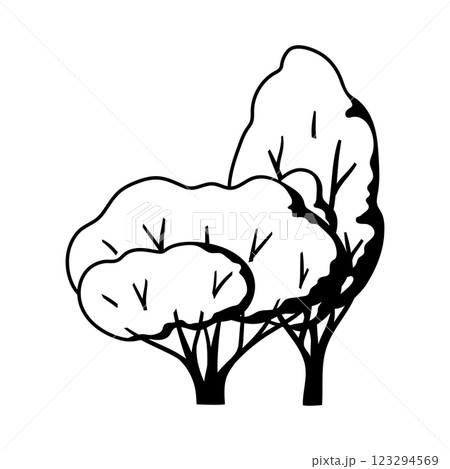 Illustration trees with leaves. Natural summer or spring image. 123294569