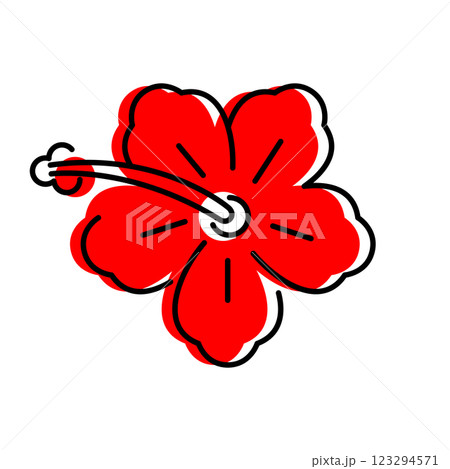 Illustration of hibiscus flower. Summer image for holiday or vacation. Illustration of hibiscus flower. Summer image for holiday or vacation. 123294571