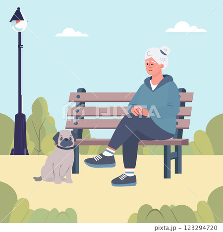 Retirement Dog Activity Retired people Park Health 123294720