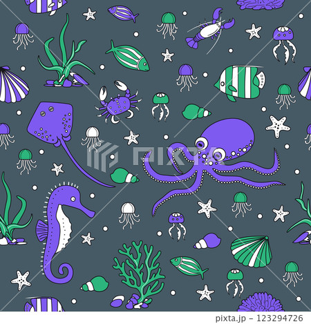 Pattern Underwater Seabed Ocean Sea Marine habitat 123294726