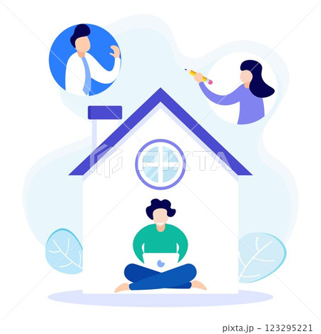 Illustration vector graphic cartoon character of webinar 123295221