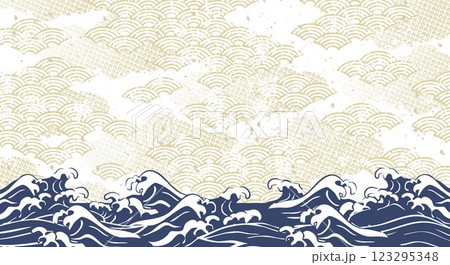 海のある景色 波背景イラスト 海のある景色 波背景イラスト 123295348
