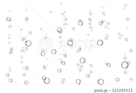 Oxygen air bubbles  flow  in water on white  background. 123295513