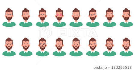 Portraits of man. Boy Avatar. Male emotions. Portraits of man. Boy Avatar. Male emotions. 123295518