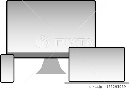 デスクトップパソコン、スマートフォン、ノートパソコン デスクトップパソコン、スマートフォン、ノートパソコン 123295989