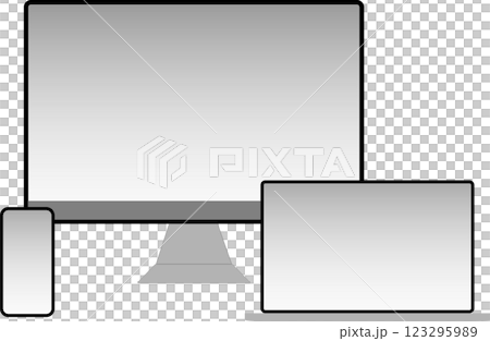 デスクトップパソコン、スマートフォン、ノートパソコン デスクトップパソコン、スマートフォン、ノートパソコン 123295989