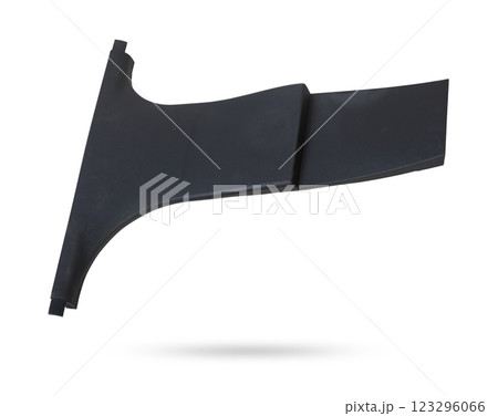 Black central pillar trim - car interior part and element on white isolated background. Auto service industry. Spare parts catalog. 123296066