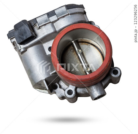 car part engine throttle valve opened by the gas pedal to supply more air to the engine. spare parts catalog for vehicles from the junkyard. car part engine throttle valve opened by the gas pedal to supply more air to the engine. spare parts catalog for vehicles from the junkyard. 123296256
