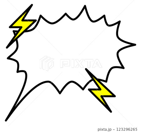 漫画などで怒りや激怒している言葉を記入する吹き出しのイラスト 123296265