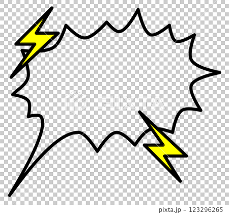 漫画などで怒りや激怒している言葉を記入する吹き出しのイラスト 123296265