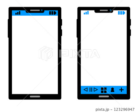 携帯して電話やネットに繋がるスマートフォンのイラスト 123296947
