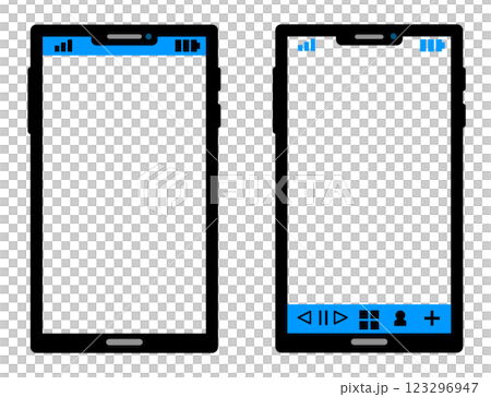 携帯して電話やネットに繋がるスマートフォンのイラスト 123296947