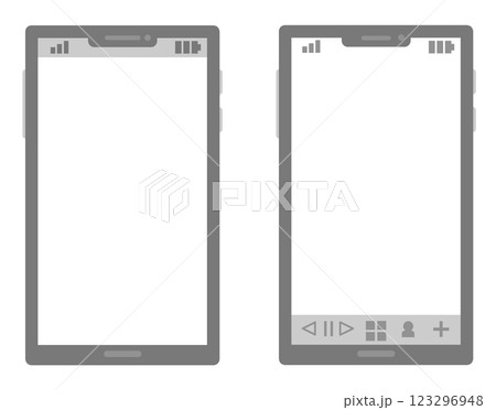携帯して電話やネットに繋がるスマートフォンのイラスト 123296948