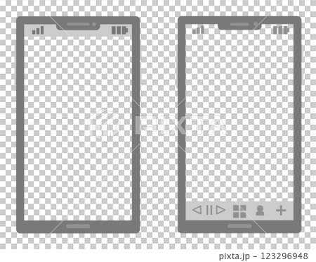 携帯して電話やネットに繋がるスマートフォンのイラスト 123296948