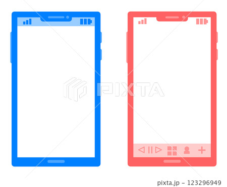 携帯して電話やネットに繋がるスマートフォンのイラスト 123296949