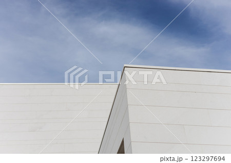 minimalist architecture over sky background minimalist architecture over sky background 123297694