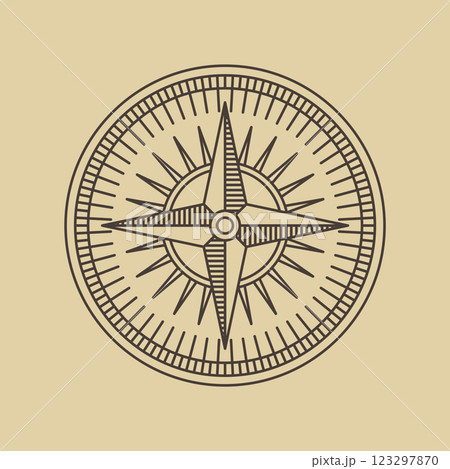 Round Linear Vintage Compass Logo. 123297870